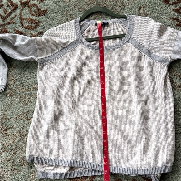 Eileen Fisher Oatmeal and Gray Crew Neck Sweater - Picture 9 of 9